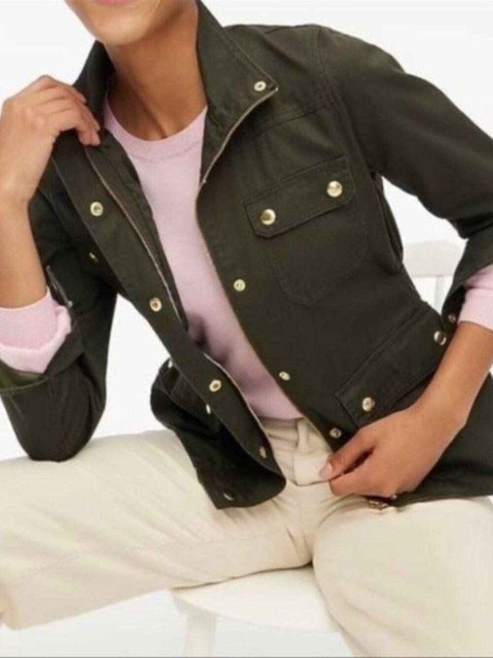 NWT J.Crew Dark Moss Olive Green Field Utility Coat Jacket PXS